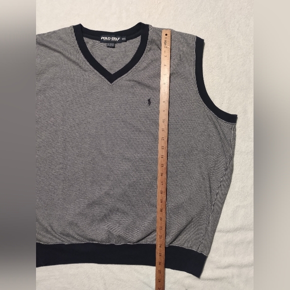 POLO GOLF Ralph Lauren Knit Houndstooth Cotton Blend Blue Pony Active Vest XXL - Picture 11 of 11